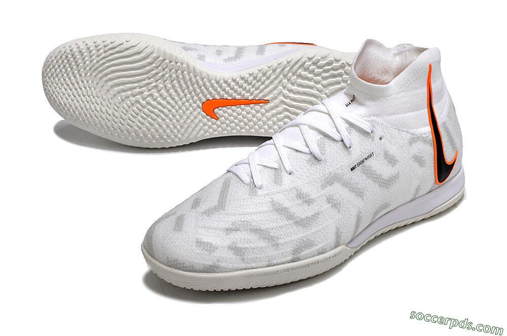 Nike Phantom Luna Elite NU IC High-Tops Football Shoes - White/Grey/Black/Orange 3