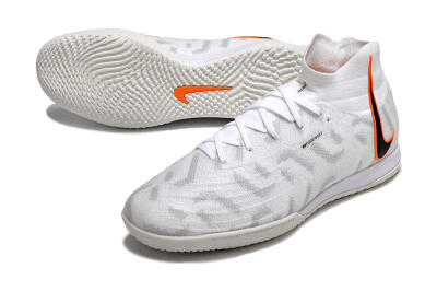 Nike Phantom Luna Elite NU IC High-Tops Football Shoes - White/Grey/Black/Orange