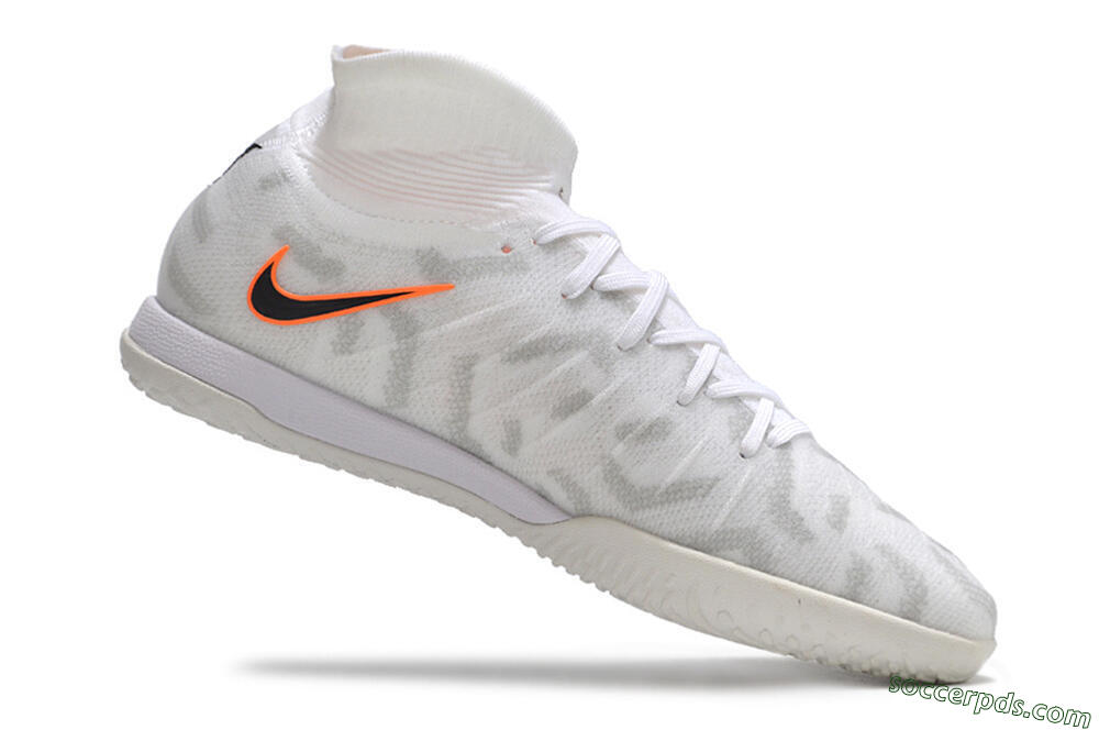 Nike Phantom Luna Elite NU IC High-Tops Football Shoes - White/Grey/Black/Orange 4