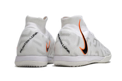 Nike Phantom Luna Elite NU IC High-Tops Football Shoes - White/Grey/Black/Orange