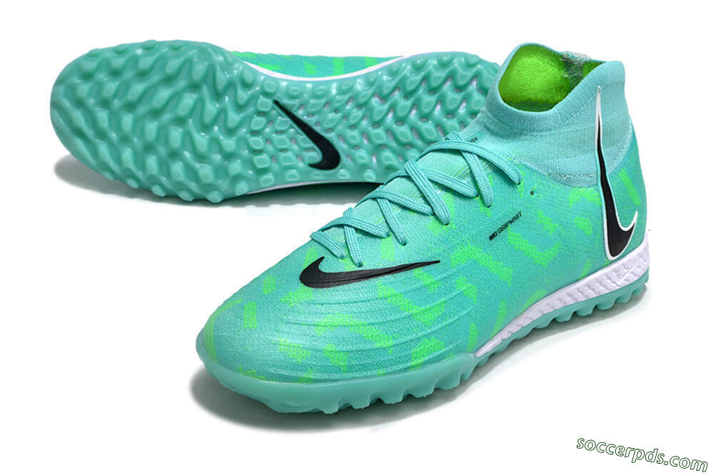 Nike Phantom Luna Elite NU TF High-Tops Football Shoes - Green/Black/White 3