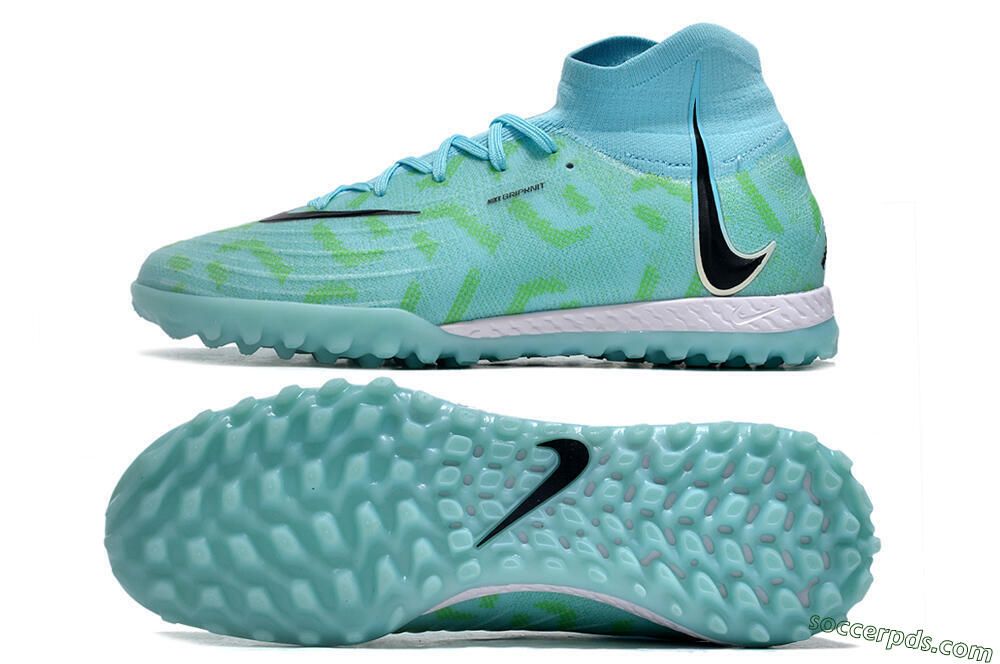 Nike Phantom Luna Elite NU TF High-Tops Football Shoes - Blue/Green/Black 0