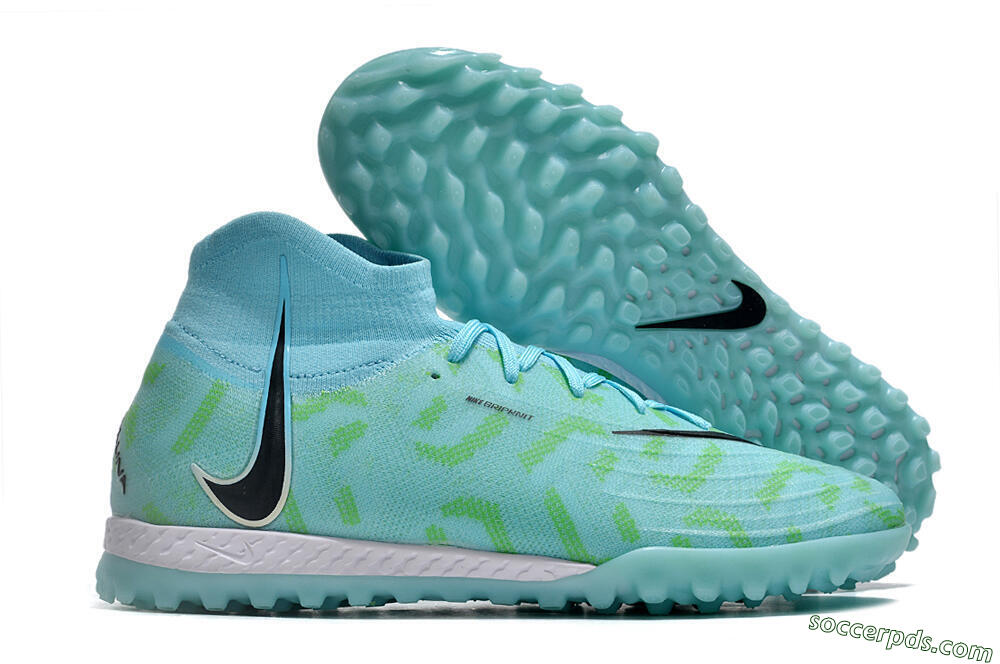 Nike Phantom Luna Elite NU TF High-Tops Football Shoes - Blue/Green/Black 1