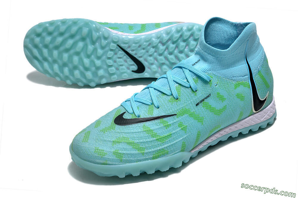 Nike Phantom Luna Elite NU TF High-Tops Football Shoes - Blue/Green/Black 3