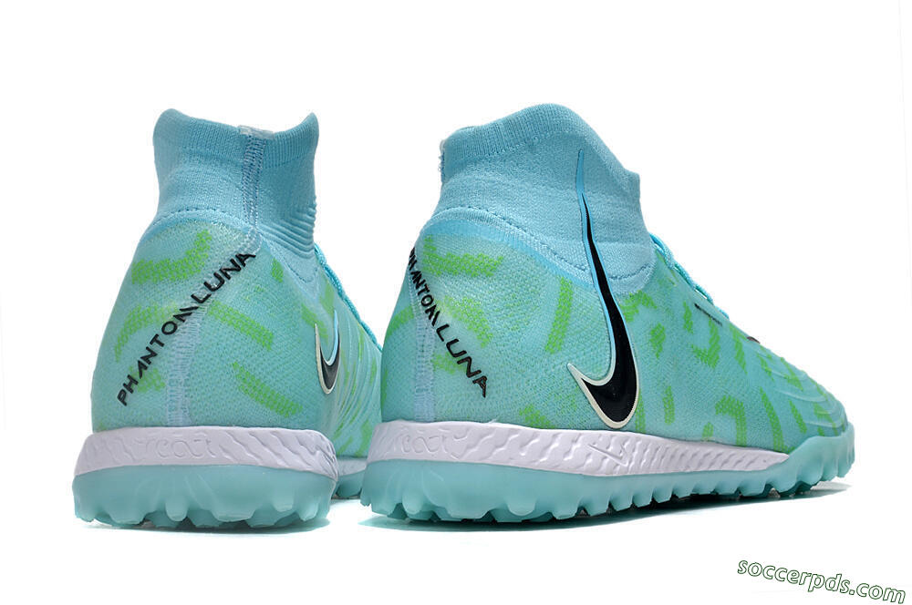 Nike Phantom Luna Elite NU TF High-Tops Football Shoes - Blue/Green/Black 6