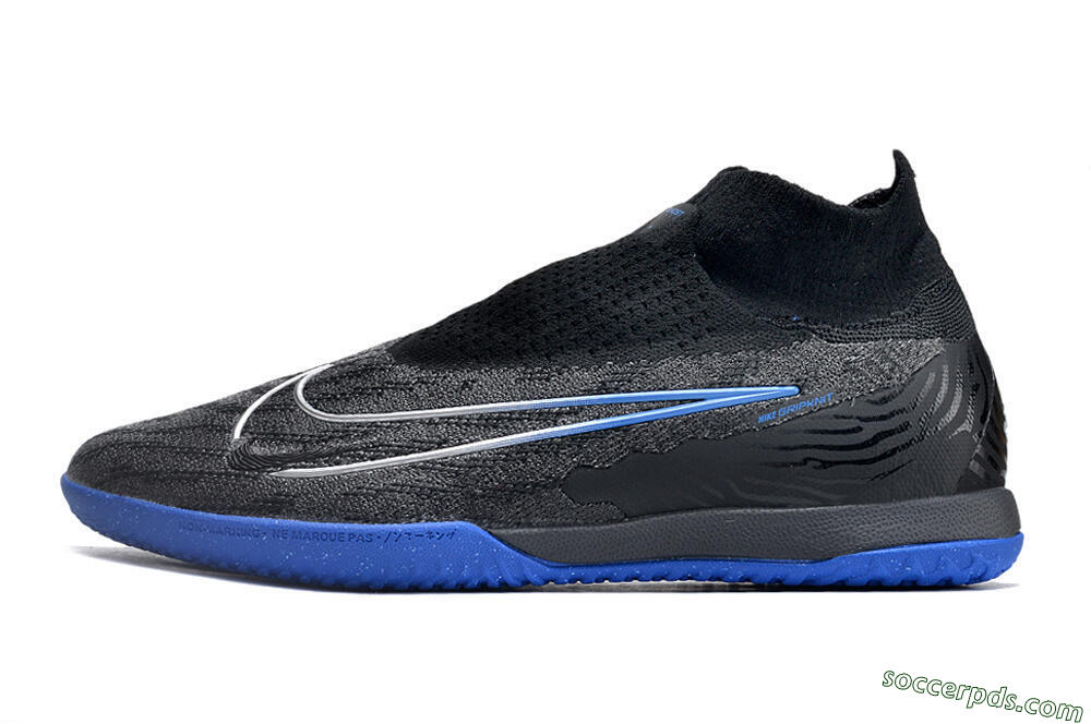 Nike Phantom GX Elite DF Link IC High-Tops Football Shoes - Grey/Black/Blue 2