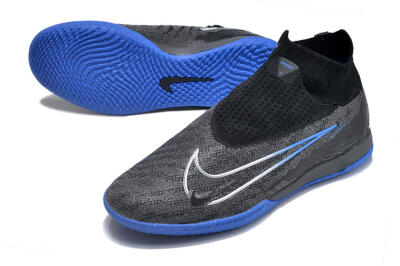Nike Phantom GX Elite DF Link IC High-Tops Football Shoes - Grey/Black/Blue