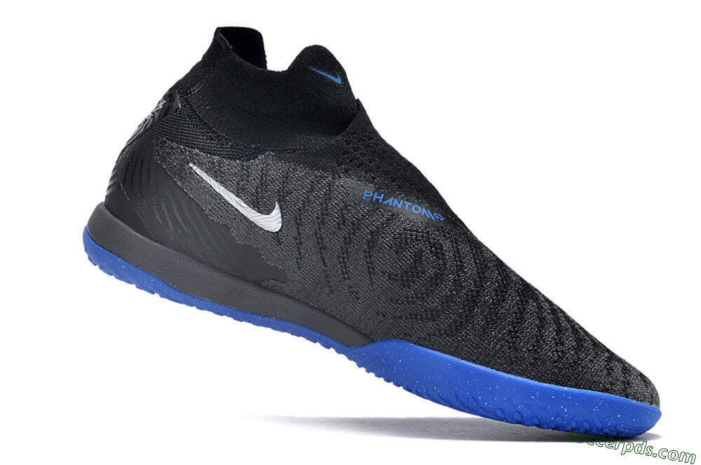 Nike Phantom GX Elite DF Link IC High-Tops Football Shoes - Grey/Black/Blue 4