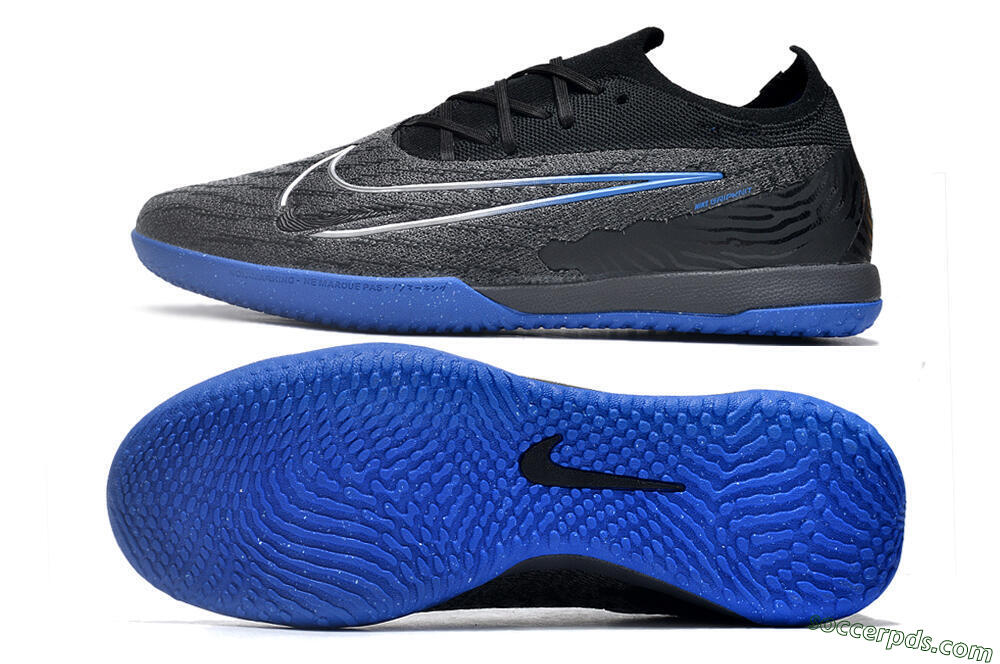 Nike Phantom GX Elite IC Low-Tops Football Shoes - Grey/Black/Blue 0