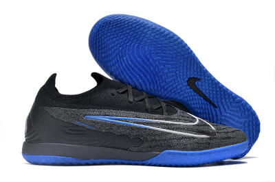 Nike Phantom GX Elite IC Low-Tops Football Shoes - Grey/Black/Blue