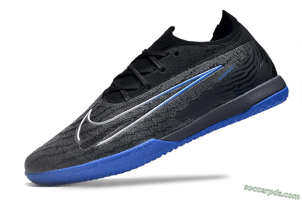 Nike Phantom GX Elite IC Low-Tops Football Shoes - Grey/Black/Blue 5