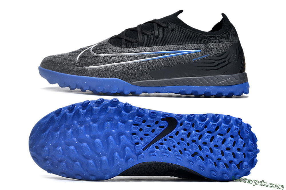 Nike Phantom GX Elite TF Low-Tops Football Shoes - Grey/Black/Blue 0