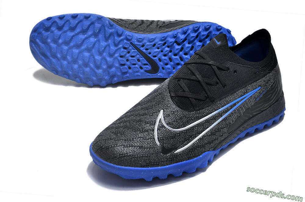 Nike Phantom GX Elite TF Low-Tops Football Shoes - Grey/Black/Blue 3