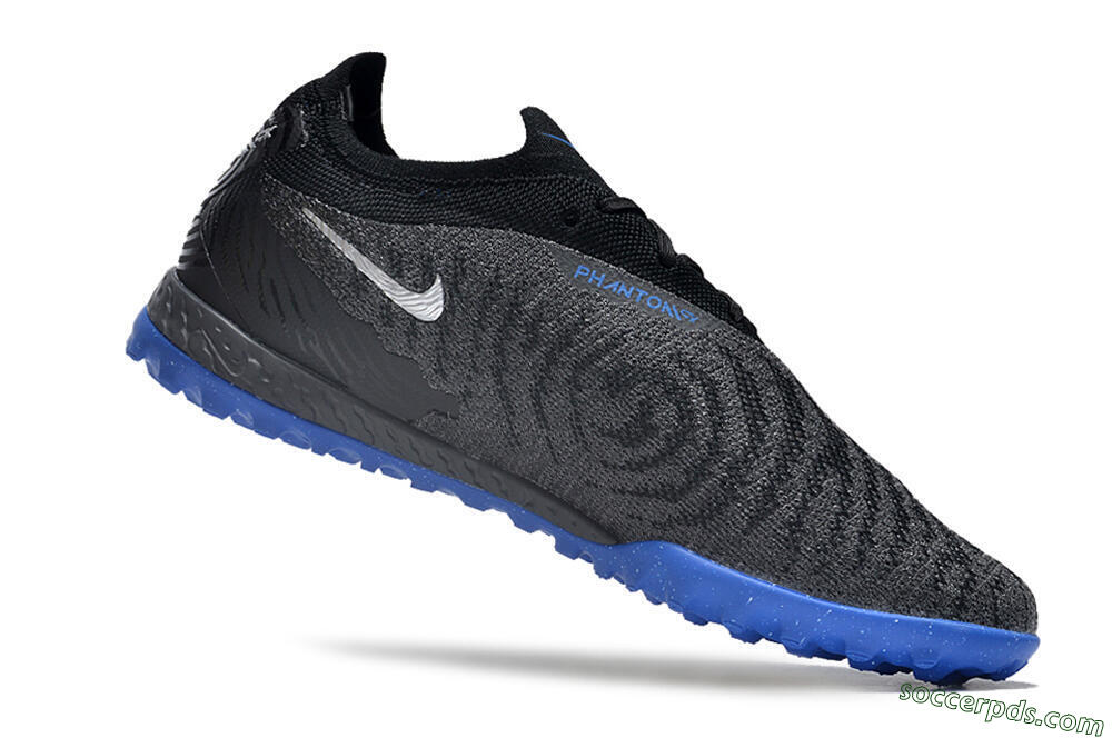 Nike Phantom GX Elite TF Low-Tops Football Shoes - Grey/Black/Blue 4
