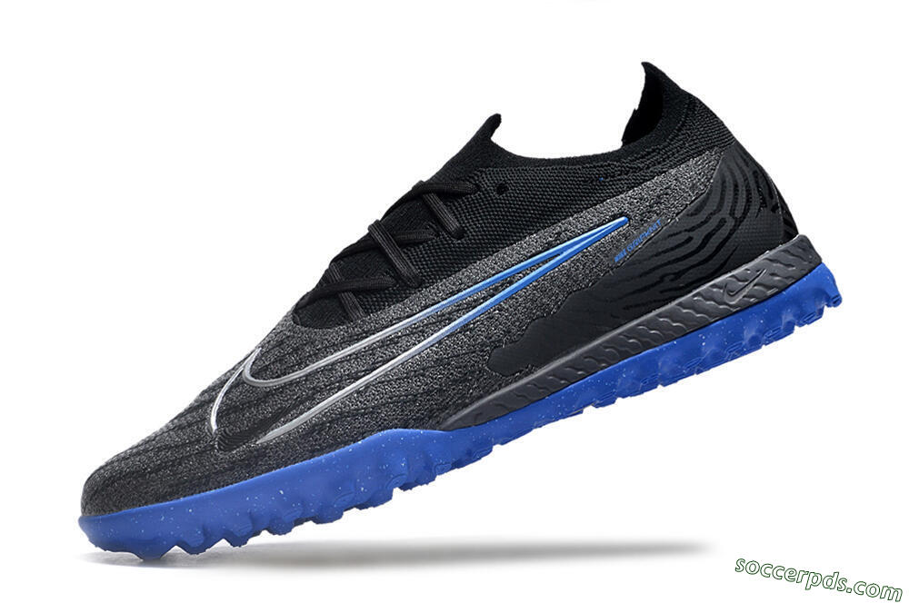 Nike Phantom GX Elite TF Low-Tops Football Shoes - Grey/Black/Blue 5