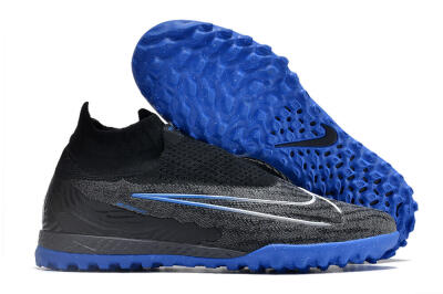 Nike Phantom GX Elite DF Link TF High-Tops Football Shoes - Grey/Black/Blue