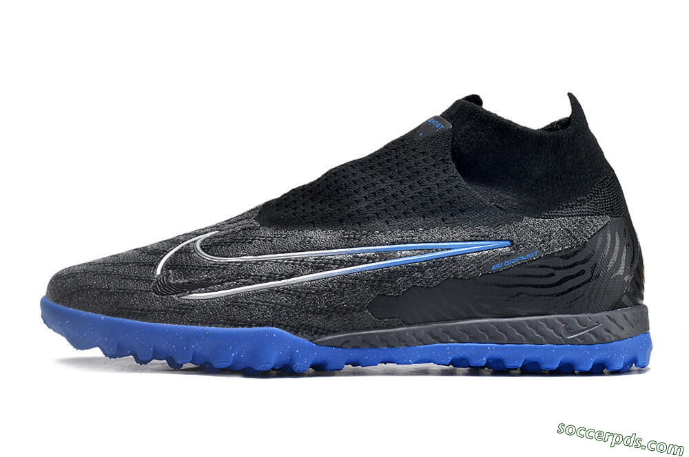 Nike Phantom GX Elite DF Link TF High-Tops Football Shoes - Grey/Black/Blue 2