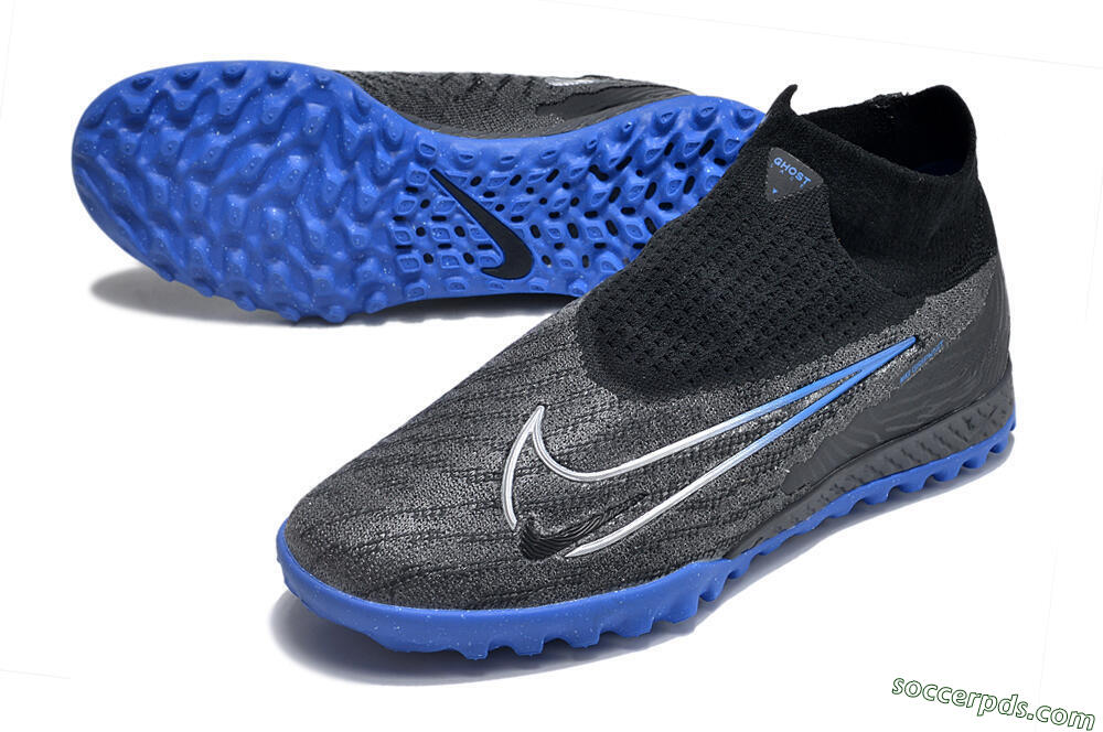 Nike Phantom GX Elite DF Link TF High-Tops Football Shoes - Grey/Black/Blue 3