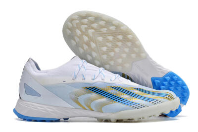 Adidas X Crazyfast.1 TF Low-Tops Football Shoes - White/Blue/Gold