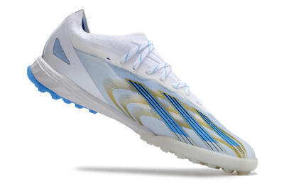 Adidas X Crazyfast.1 TF Low-Tops Football Shoes - White/Blue/Gold