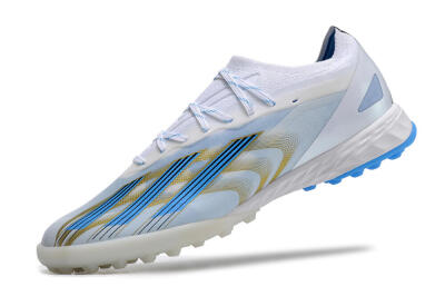 Adidas X Crazyfast.1 TF Low-Tops Football Shoes - White/Blue/Gold