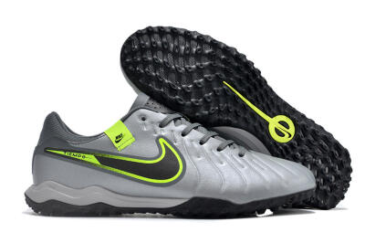 Nike Tiempo Legend 10 Academy TF Low-Tops Football Shoes - Silver/Grey/Yellow