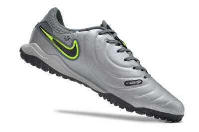Nike Tiempo Legend 10 Academy TF Low-Tops Football Shoes - Silver/Grey/Yellow