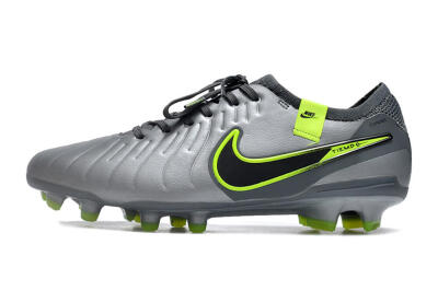 Nike Tiempo Legend 10 Elite FG Low-Tops Football Boots - Silver/Grey/Yellow