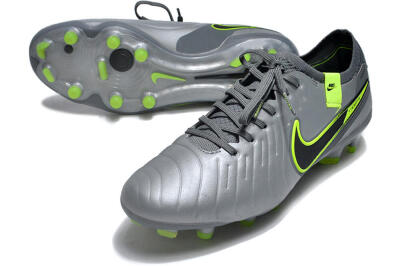 Nike Tiempo Legend 10 Elite FG Low-Tops Football Boots - Silver/Grey/Yellow