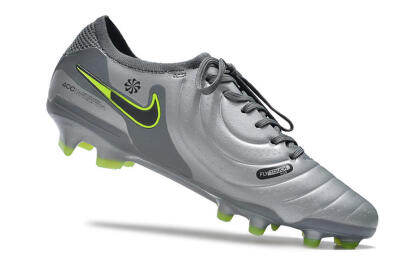 Nike Tiempo Legend 10 Elite FG Low-Tops Football Boots - Silver/Grey/Yellow