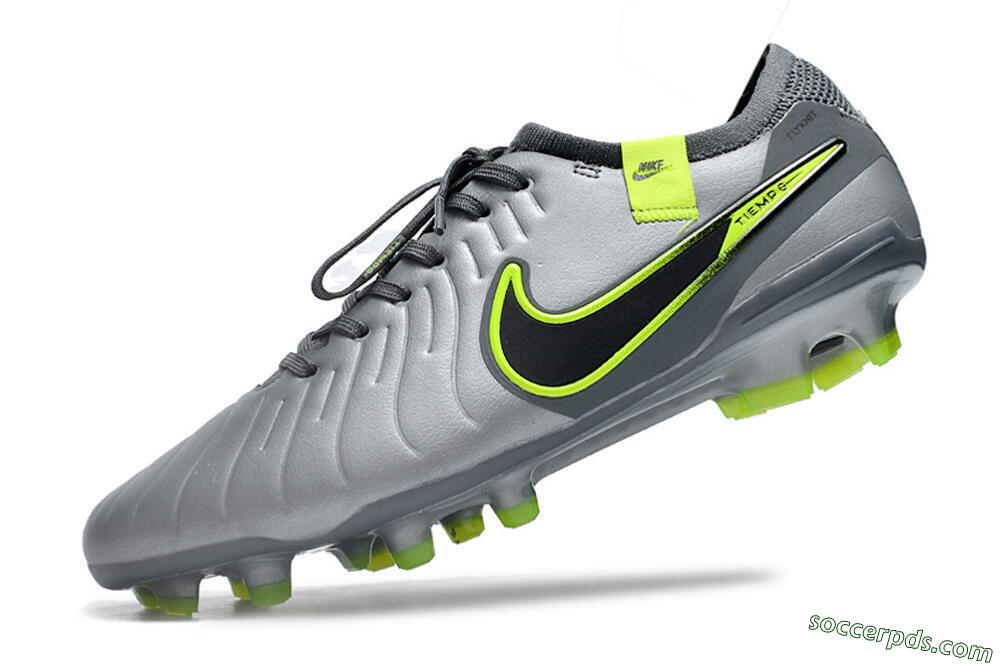 Nike Tiempo Legend 10 Elite FG Low-Tops Football Boots - Silver/Grey/Yellow 5