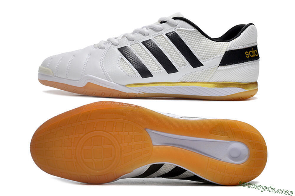 Adidas Top Sala IC Low-Tops Football Shoes - White/Black/Gold 0