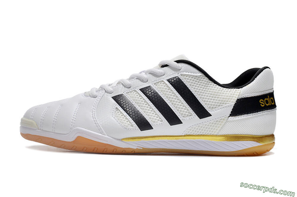 Adidas Top Sala IC Low-Tops Football Shoes - White/Black/Gold 2