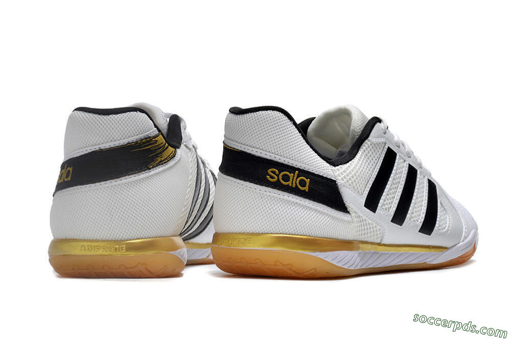 Adidas Top Sala IC Low-Tops Football Shoes - White/Black/Gold 6