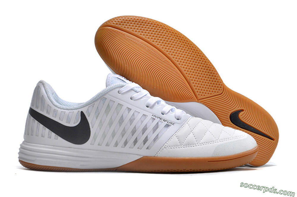 Nike Lunar Gato 2 IC Low-Tops Football Shoes - White/Black/Brown 1
