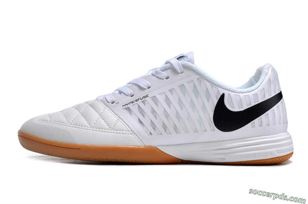 Nike Lunar Gato 2 IC Low-Tops Football Shoes - White/Black/Brown 2