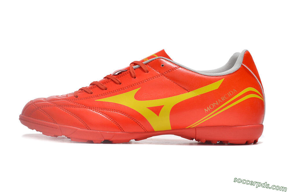 Mizuno Monarcida Neo Ckassic TF Low-Tops Football Shoes - Red/Gold 2