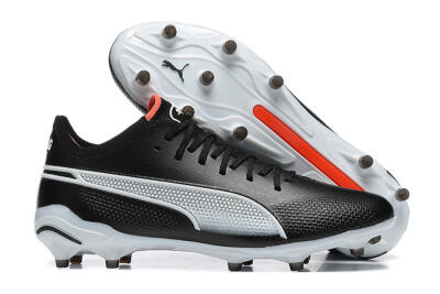 Puma King Ultimate Icon MG Low-Tops Football Boots - Black/White/Red
