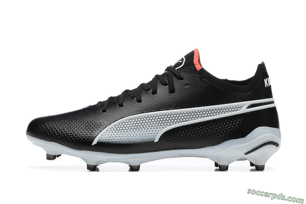 Puma King Ultimate Icon MG Low-Tops Football Boots - Black/White/Red 2
