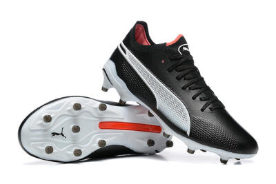 Puma King Ultimate Icon MG Low-Tops Football Boots - Black/White/Red