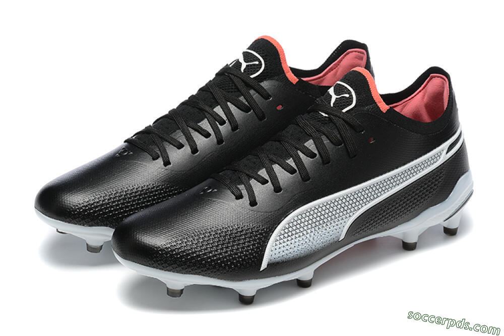 Puma King Ultimate Icon MG Low-Tops Football Boots - Black/White/Red 5