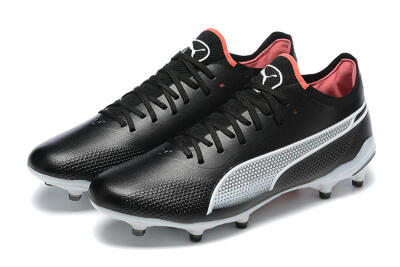 Puma King Ultimate Icon MG Low-Tops Football Boots - Black/White/Red