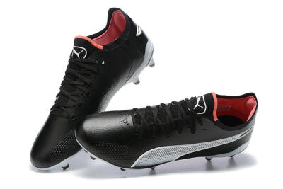 Puma King Ultimate Icon MG Low-Tops Football Boots - Black/White/Red