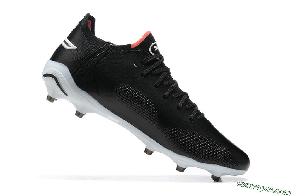Puma King Ultimate Icon MG Low-Tops Football Boots - Black/White/Red 7