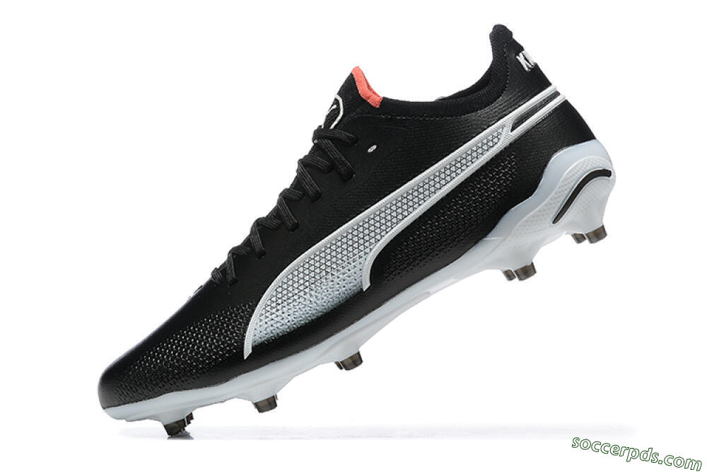 Puma King Ultimate Icon MG Low-Tops Football Boots - Black/White/Red 8