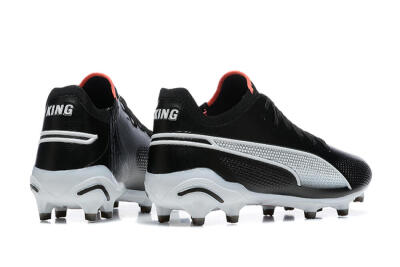Puma King Ultimate Icon MG Low-Tops Football Boots - Black/White/Red
