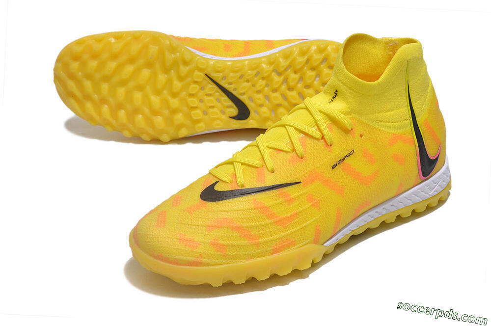 Nike Phantom Luna Elite NU TF High-Tops Football Shoes - Yellow/Red/Black 3