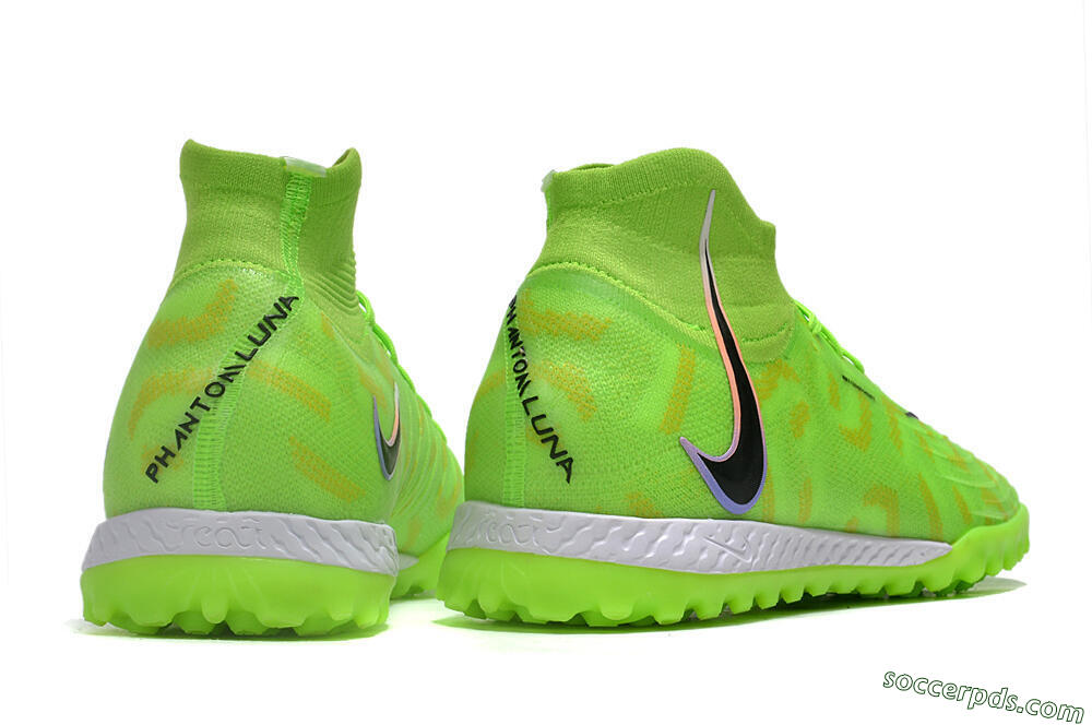Nike Phantom Luna Elite NU TF High-Tops Football Shoes - Green/Yellow/Black 6