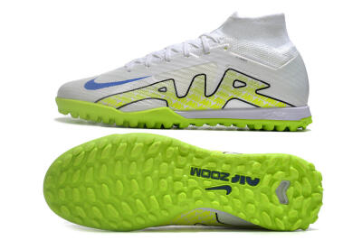 Nike Air Zoom Mercurial Superfly 9 Elite TF High-Tops Football Shoes - White/Blue/Yellow