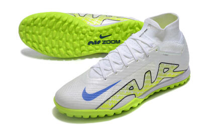 Nike Air Zoom Mercurial Superfly 9 Elite TF High-Tops Football Shoes - White/Blue/Yellow
